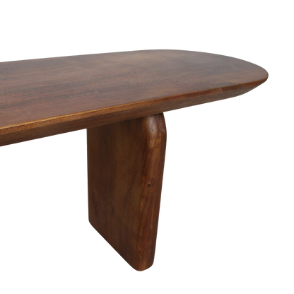 Mango Wood Dining Bench - Brown Bullnose - 180-240cm