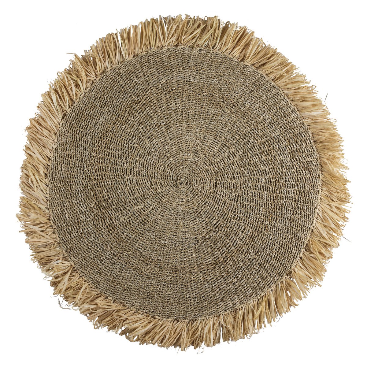 Tapis en Roseau Rond 100/120cm | Tapis avec Franges DASA (2 tailles)