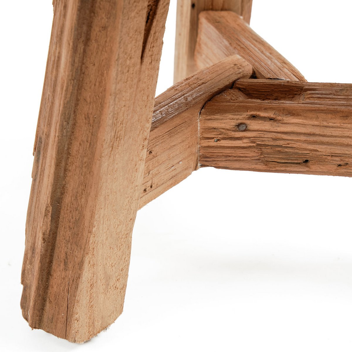Teak Wood Stool - Natural Yatai Design, Small Size