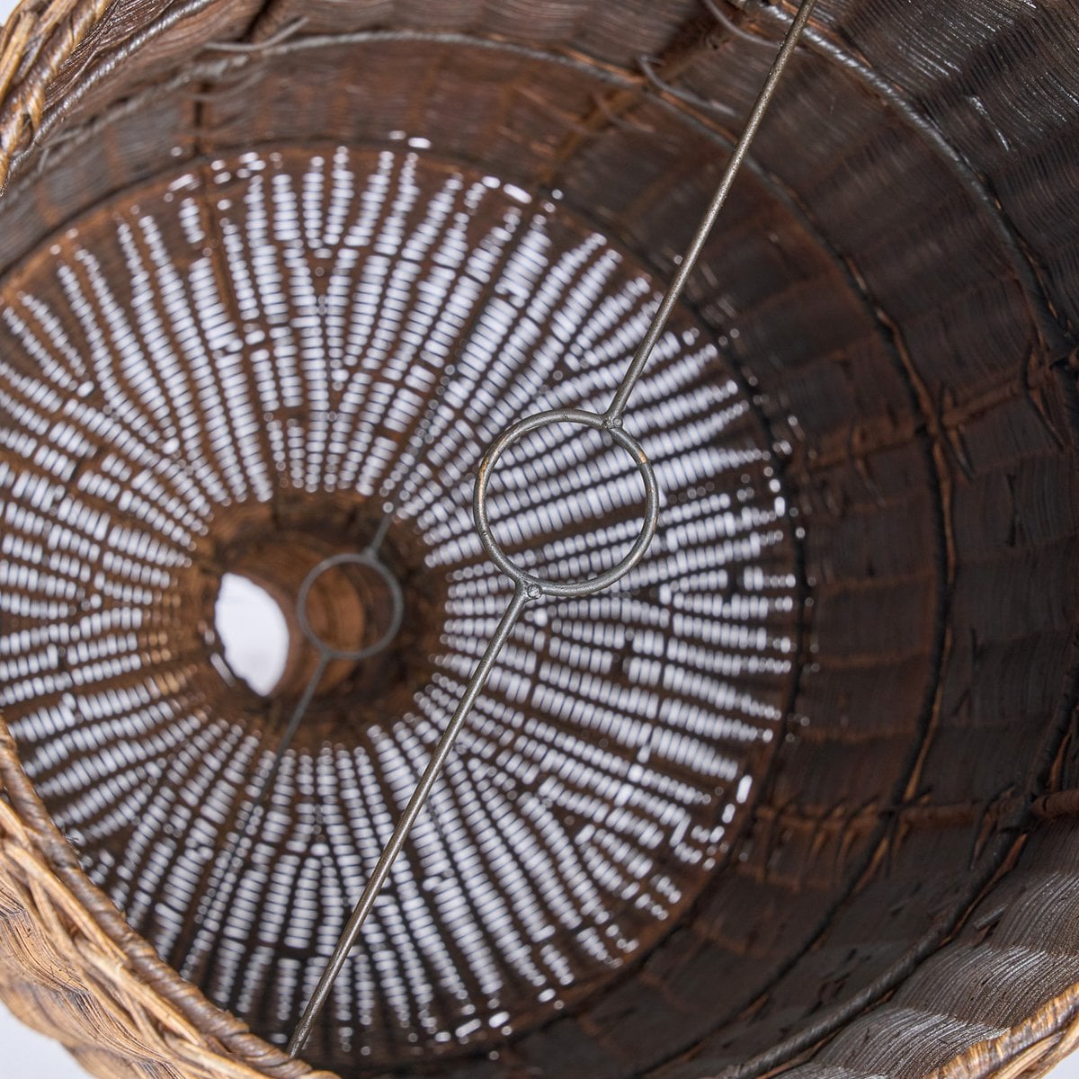 Rattan Pendant Light - Dark Walnut XXL Woven Hanging Lamp