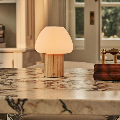 Romée Light Brown Rechargeable Table Lamp | Modular Lampshade, Dimmable & 3 Light Colors