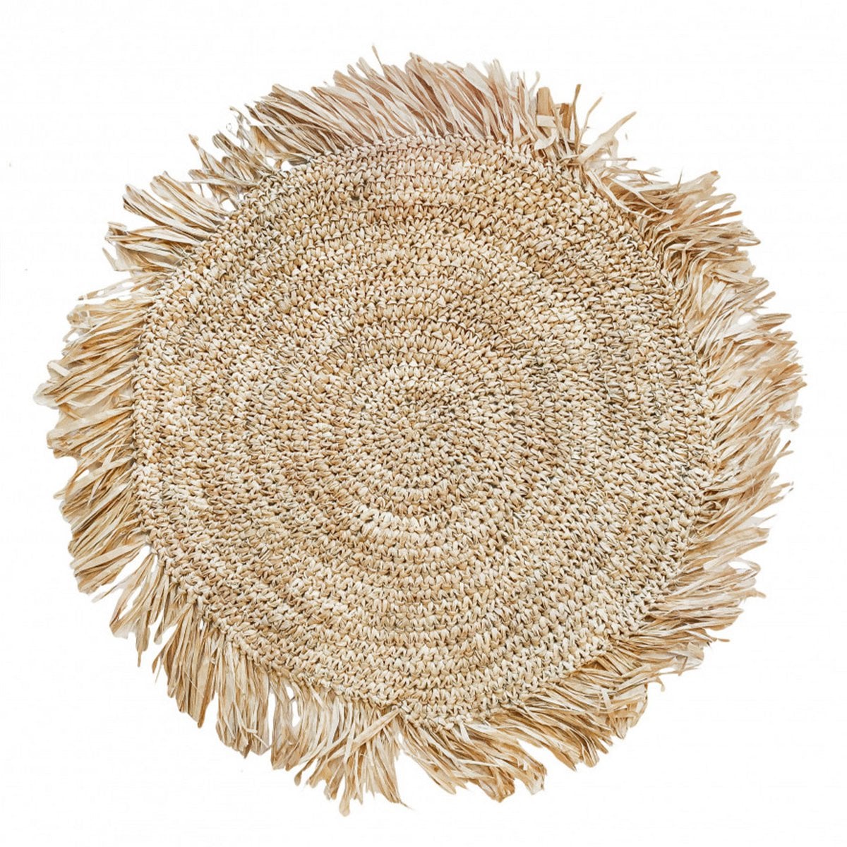 The Fringe Raffia Placemat Round - Natural