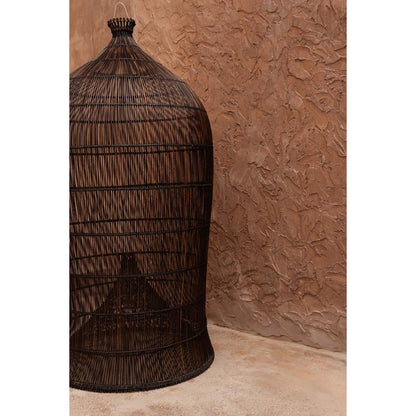 Bamboo Pendant Light - Dark Walnut Woven Bell, Extra Large