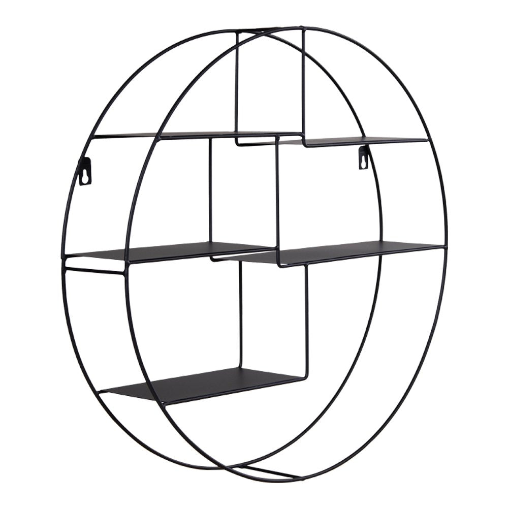 Genk Shelf - Black, Steel, Ø47x10 cm