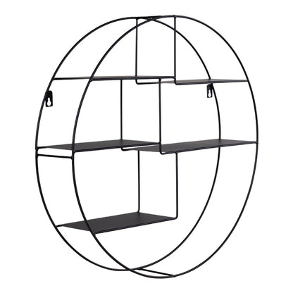 Genk Shelf - Black, Steel, Ø47x10 cm