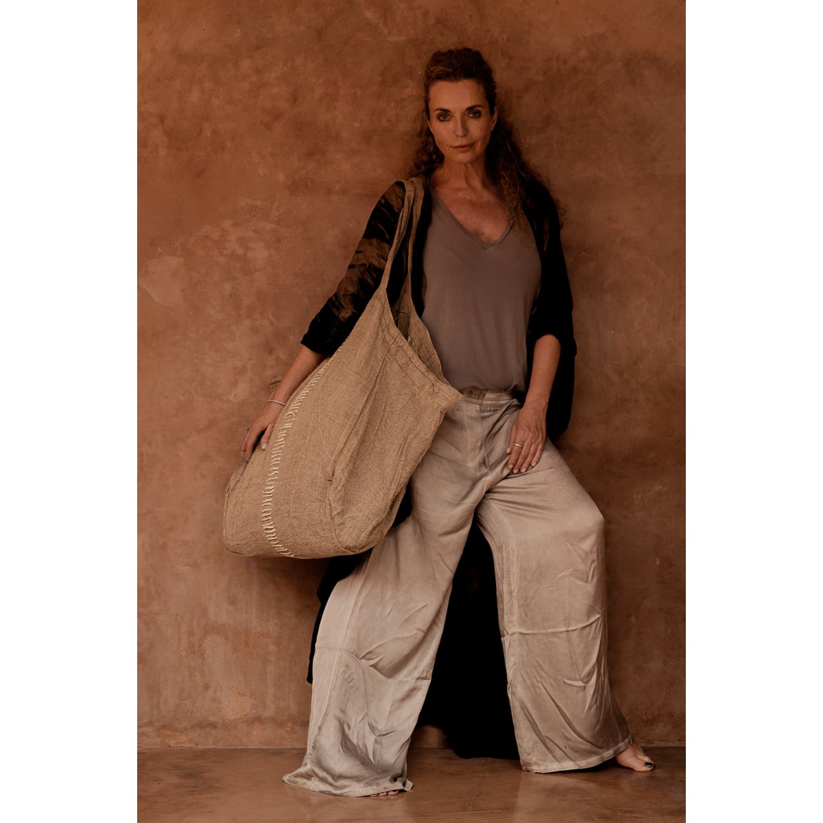 Linen Tote Bag - Natural Fabric Shopper