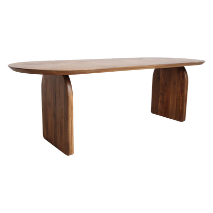 Mango Wood Dining Table - Brown Bullnose Edge | Raw Materials