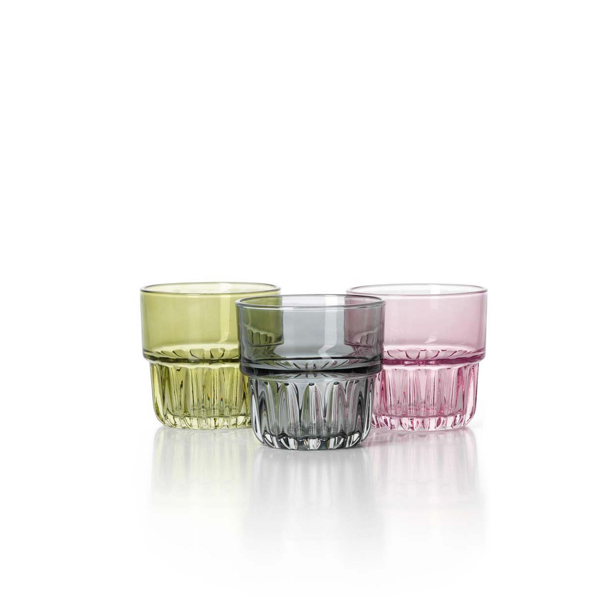 Recycled Glass Tumbler - Faceted Design - Blush Pink