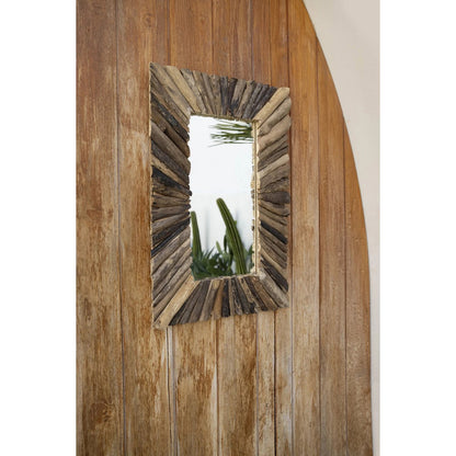 Driftwood Framed Wall Mirror - Natural Coastal Decor - Medium