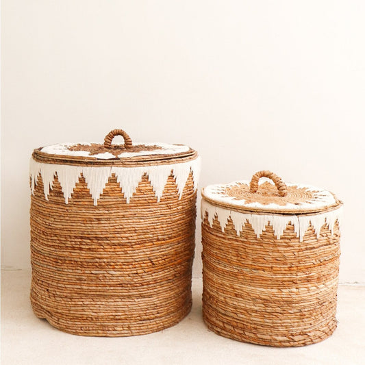 Banana Fibre Laundry Basket with Lid - EMPAT