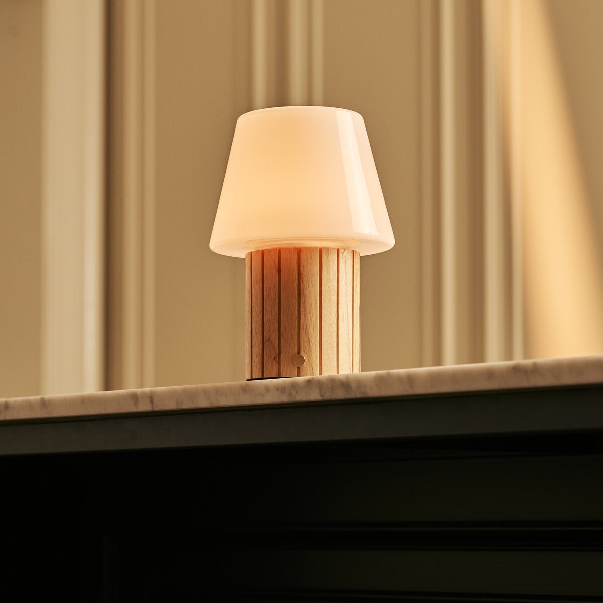 Lex Light Brown Rechargeable Table Lamp | Stylish, Cordless & 3 Light Modes
