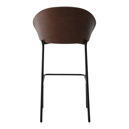 Chaise Bar Canelas - Gris Clair/Marron Foncé, MDF/Polyester/Acier - Ensemble de 2