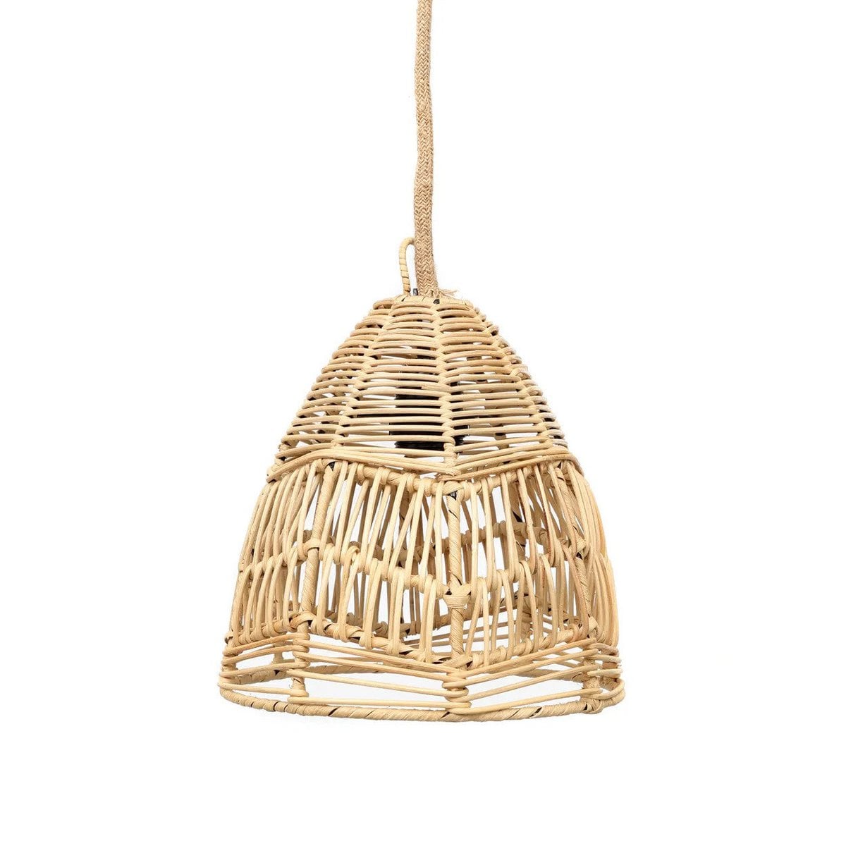 Rattan Pendant Light - Small Natural Woven Lamp for Boho Decor
