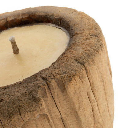Natural Wood Candle Trunk - Handcrafted Tea Light Holder