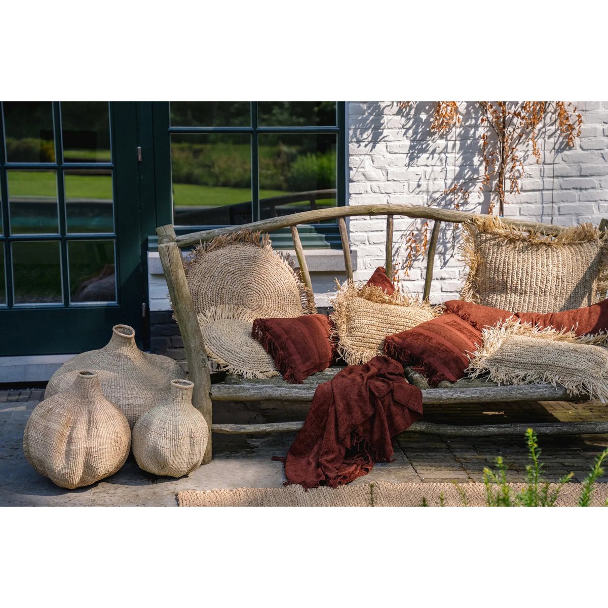Velvet Cushion Cover - Burgundy Oh My Gee Lumbar Pillow - 30x50cm