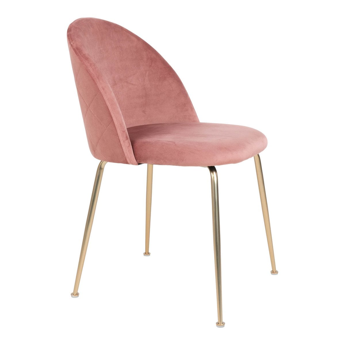 Geneve Dining Chair - Velvet, Steel, Rose - Set of 2