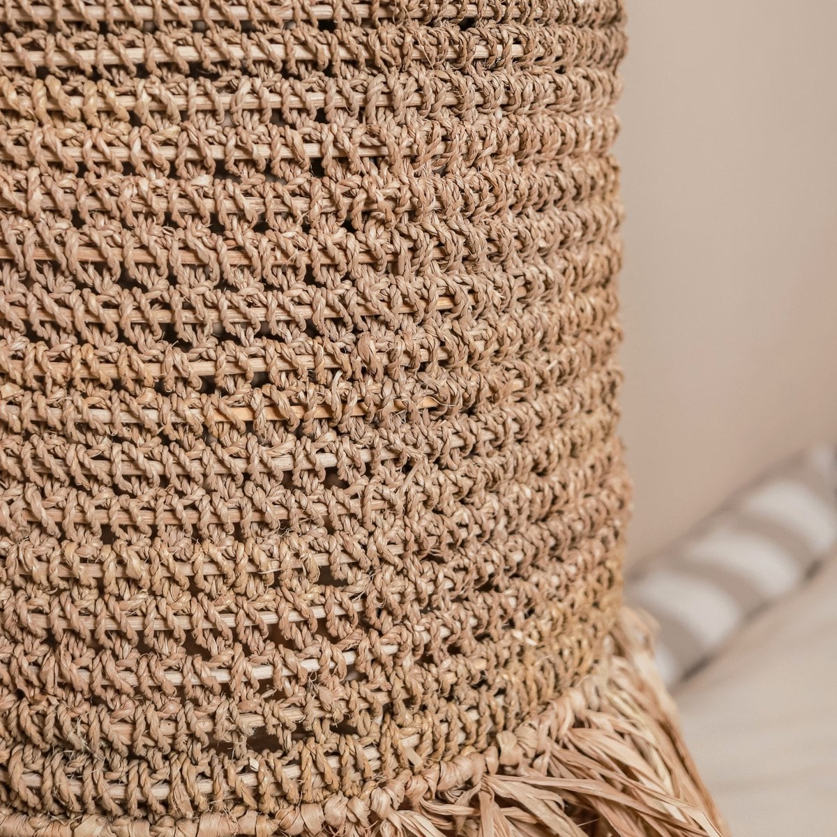 Raffia Pendant Lamp - Handwoven Lampshade for Tropical Decor