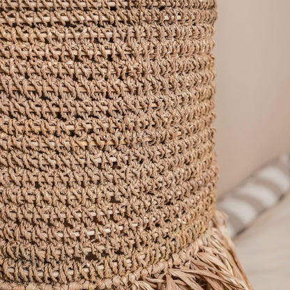 Raffia Pendant Lamp - Handwoven Lampshade for Tropical Decor