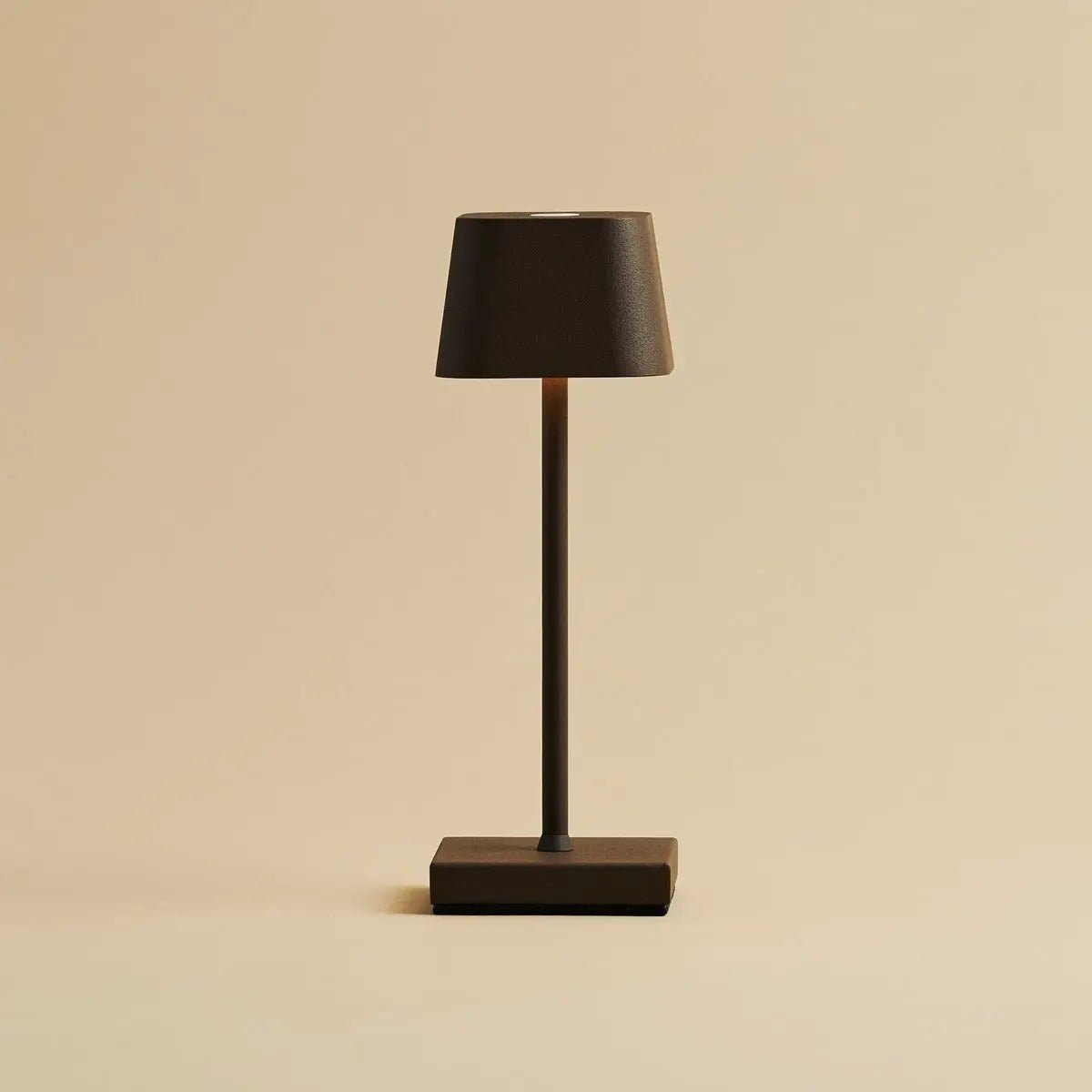 Sarphati Mini Mocha Brown Cordless Table Lamp | Rechargeable via Charging Station & 3 Light Modes
