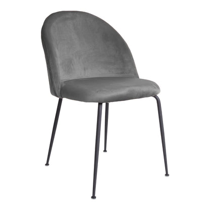 Chaise de salle à manger Geneve - Velours, Acier, Gris - Jeu de 2