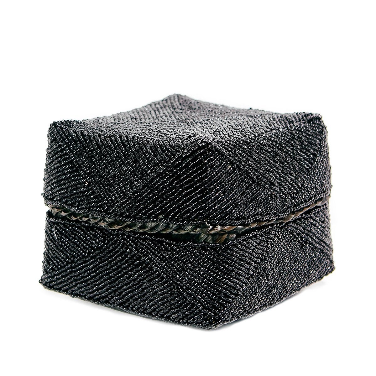 Storage Basket Beaded Black - Large | Bazar Bizar Living