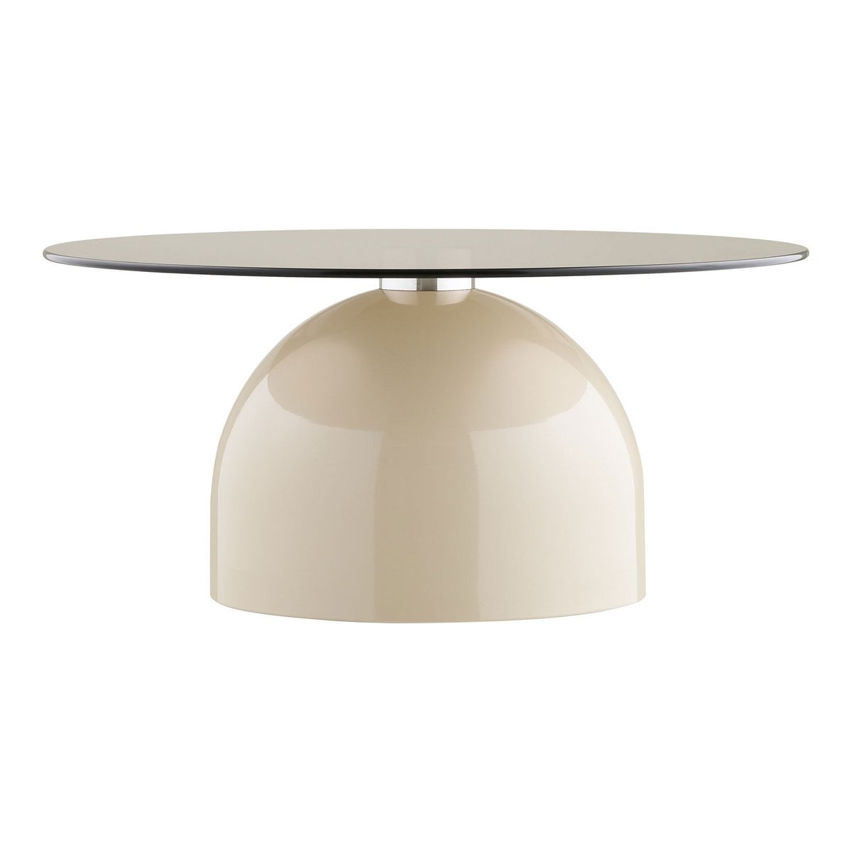 Ravello Coffee table, tempered glass/metal, grey/beige, ø70x33 cm