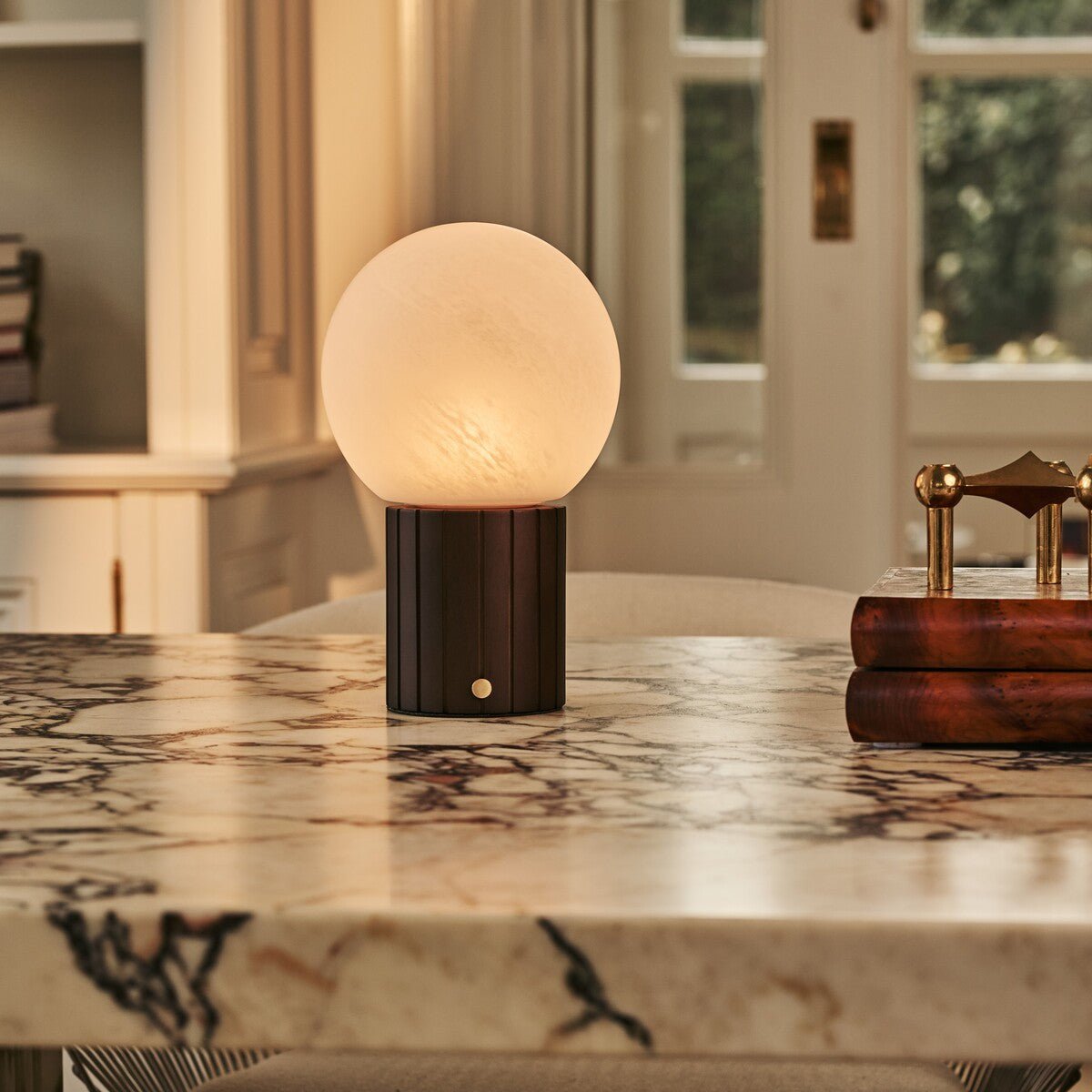 Dark Brown Cordless Table Lamp - Rechargeable, Dimmable & Modular