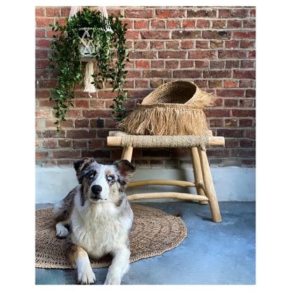 Seagrass Stool - Natural Woven Accent Stool - Medium