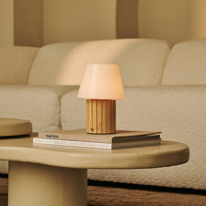 Lex Light Brown Rechargeable Table Lamp | Stylish, Cordless & 3 Light Modes