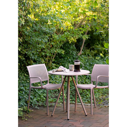 Barletta Bistro table, polypropylen/steel, taupe, ø70x73,5 cm