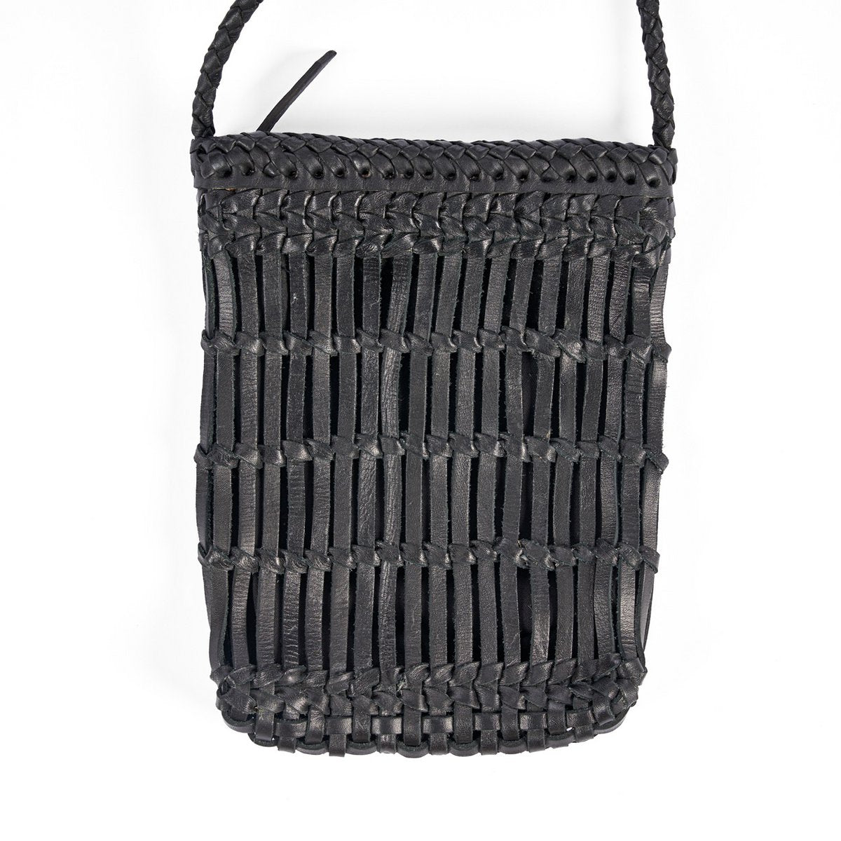 Leather Crossbody Bag - Black