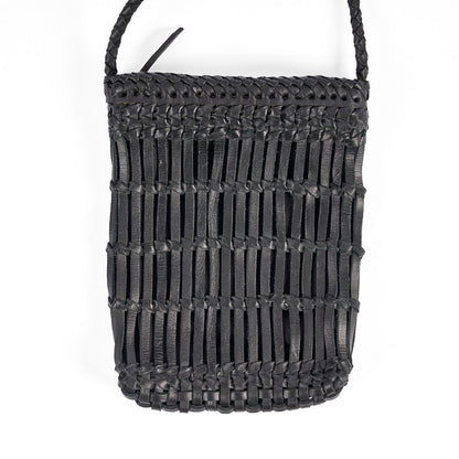Leather Crossbody Bag - Black