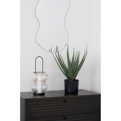 Lucena Lantern - Black, Metal/Glass, 16x16x36 cm