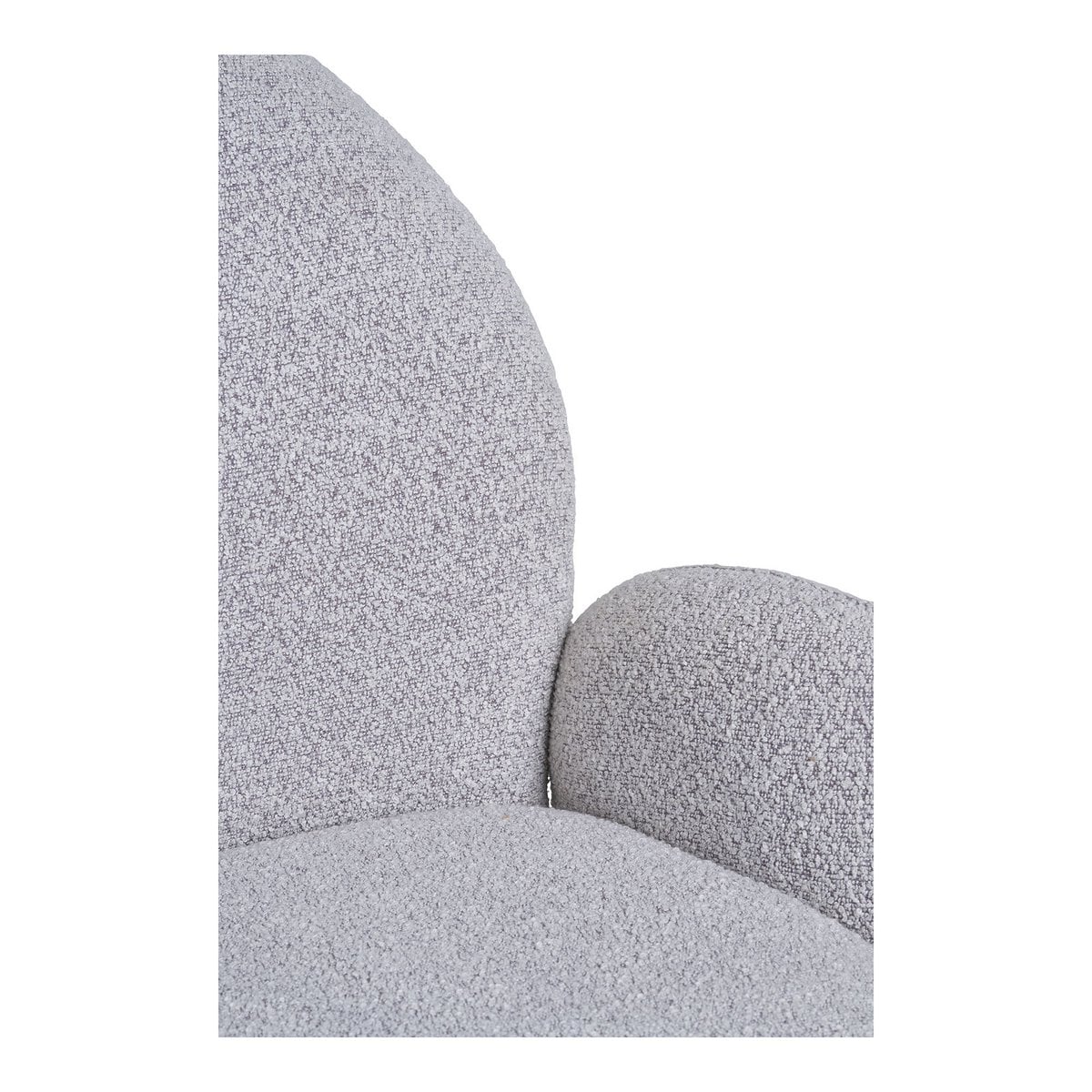 Bouclé Dining Chair - Sand Swivel Chair with Steel Legs, 69cm