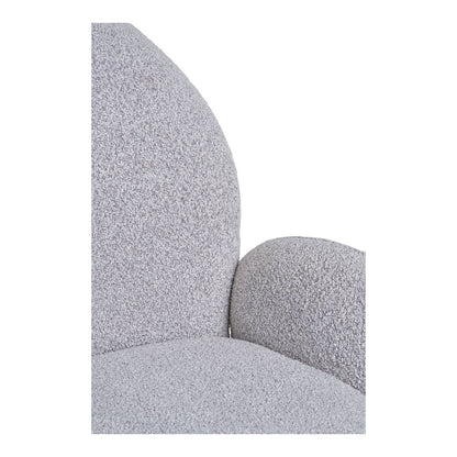 Bouclé Dining Chair - Sand Swivel Chair with Steel Legs, 69cm