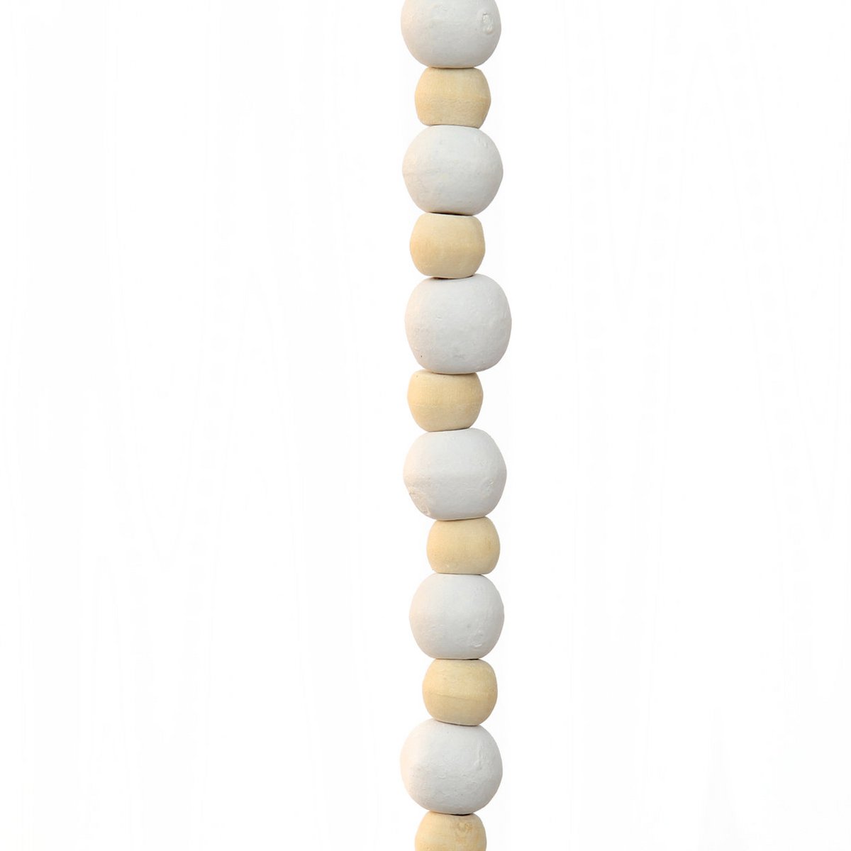 Natural Wood Woven Necklace - White Organic Style