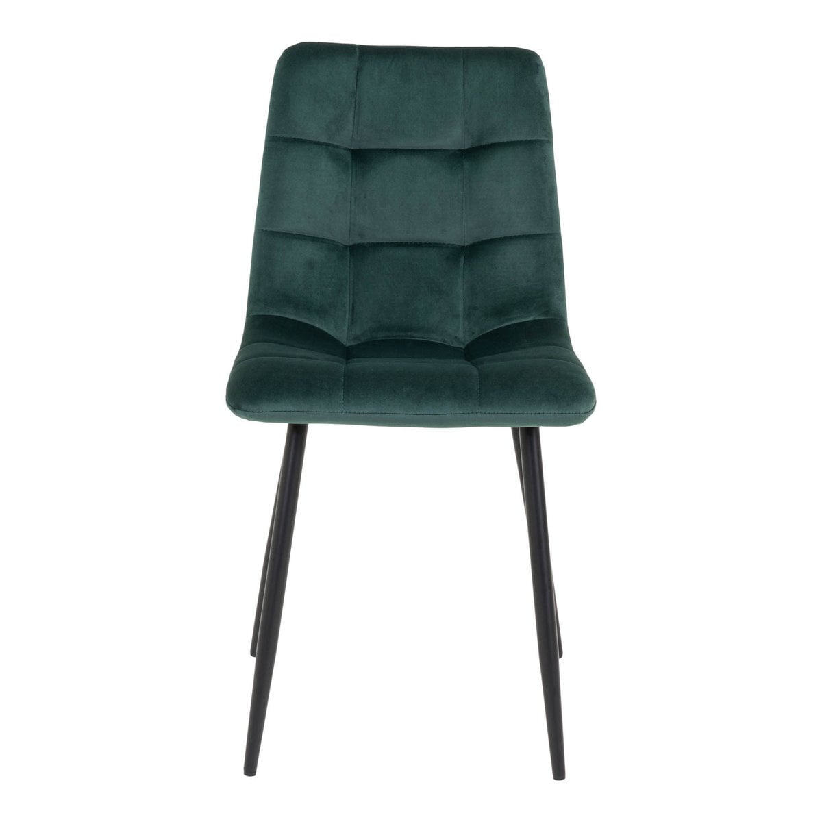 Middelfart Dining Chair - Polyester Velvet, Steel, Dark Green - Set of 2