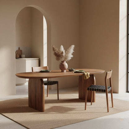 Mango Wood Dining Table - Brown Bullnose Edge | Raw Materials