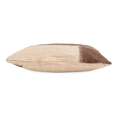 Cotton Patchwork Cushion Cover - Natural Brown, 50x70 cm