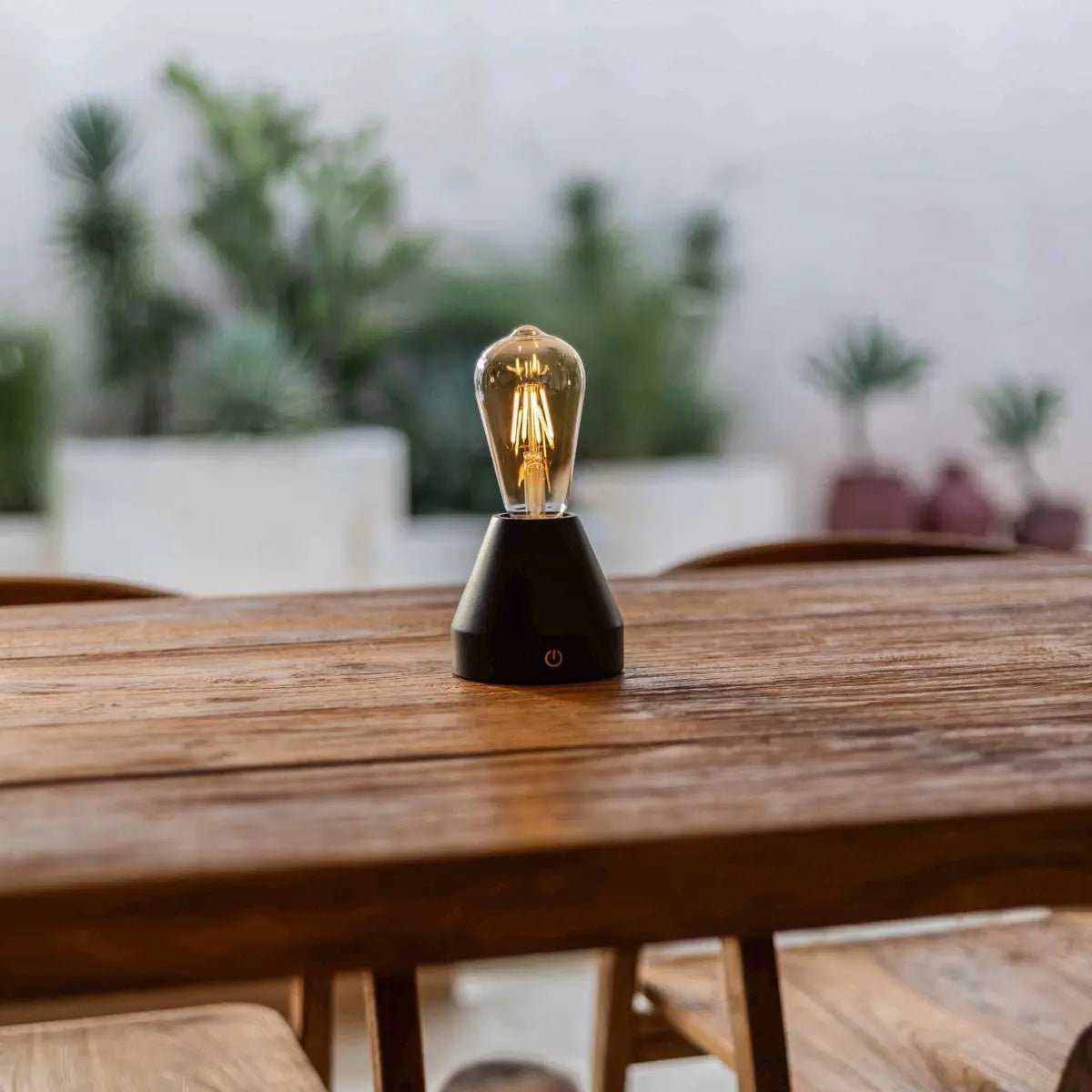 Zavi Dark Brown Rechargeable Table Lamp | LED, Cordless & 80-Hour Battery Life