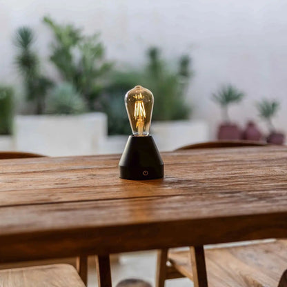 Zavi Dark Brown Rechargeable Table Lamp | LED, Cordless & 80-Hour Battery Life