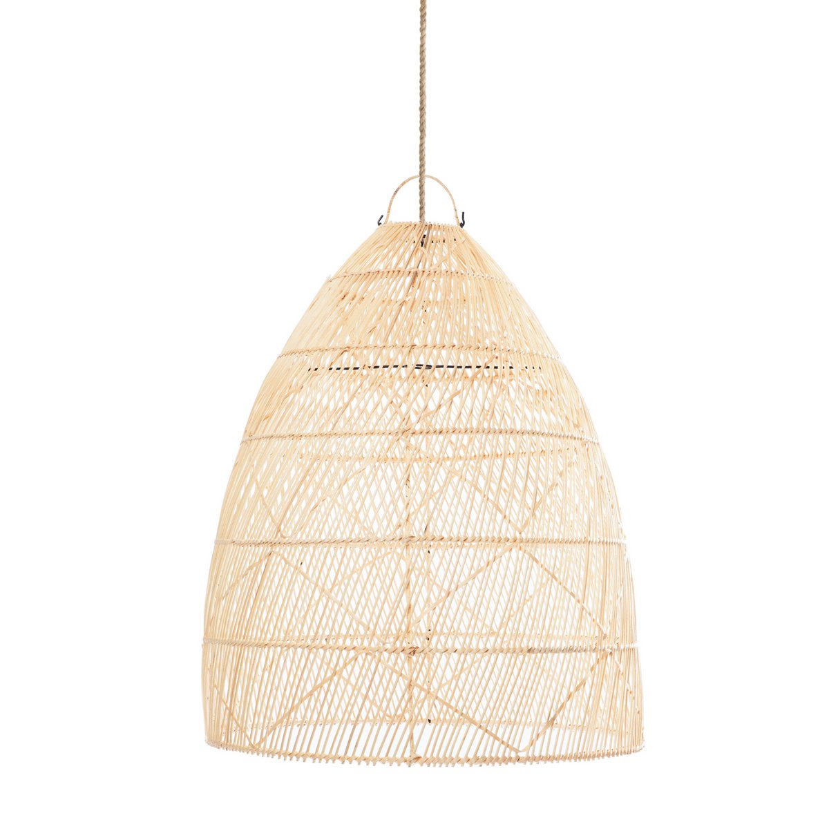 Rattan Pendant Light - Natural Twister, Medium Size