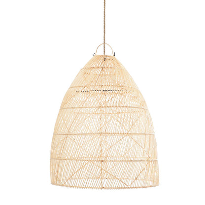 Rattan Pendant Light - Natural Twister, Medium Size