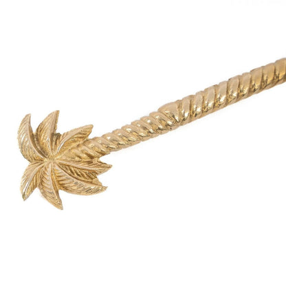 Brass Salad Spoon - Gold Palm Tree Design, Elegant Serveware