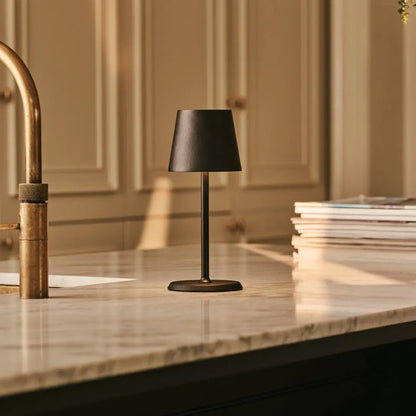 Cordless Table Lamp - Dimmable Black Metal Accent Light