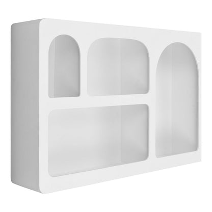 Painted Wood Wall Shelf - White Nordic Style, 40x13x60cm