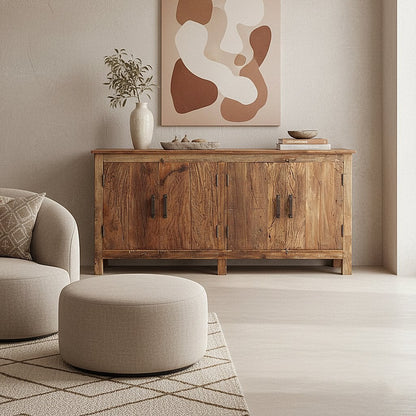Recycled Wood Sideboard – Farmwood 4-Door Rustic Storage
