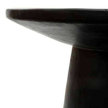 Wooden Side Table - Black Conical Accent Table, 50cm