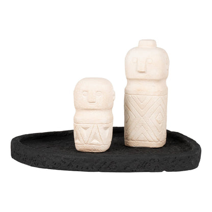 Tray - Tray in cement, black, 26,5x26x2 cm