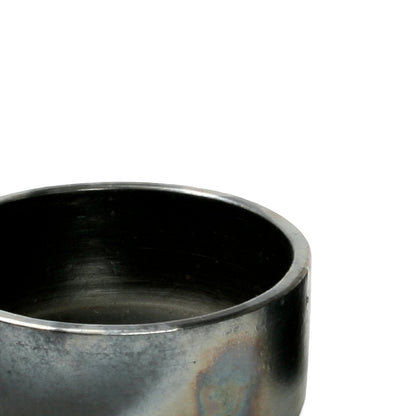 Terracotta Cylinder Dish – Black Burned Finish, Medium Size